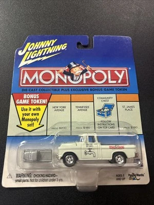 Johnny Lightning Monopoly Diecast Car & Token NIP Water Works Chevy CAMEO Pickup - Image 1 of 4