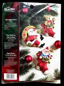 NEW BUCILLA~ Felt XMAS 6 Ornament Kit~ 85461 ~ MOONLIGHT SANTA~ Stanziani SEALED - Picture 1 of 2