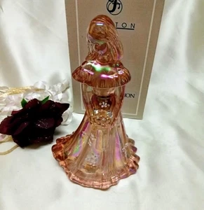 3214 Vintage Fenton Blütenblatt rosa Karneval Brautjungfer Figur - Bild 1 von 5