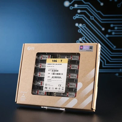 10x FS SFP+ 10GBASE-T 30m Transceiver-Modul / Generic compatible / SFP-10G-T-30I - Bild 1 von 4