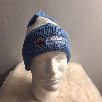 Liberty University NCAA Beanie Nike Logo Volleyball Stripe Blue And White  #21E - Image 1 of 4