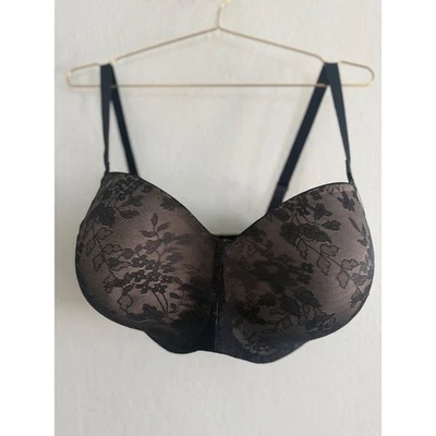 Curvy Couture 38H Black Lace Strapless Sensation Multi Way Bra Style 1211 - Image 1 of 4