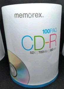 100 Stück Memorex CD-R - 52X 700mb 80Min - 100er Pack NEU & FABRIKVERSIEGELT! - Bild 1 von 1