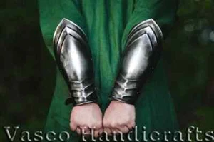 Medieval Black Bracers Pair For Cosplay Armor Knight Larp Costume - Picture 1 of 5