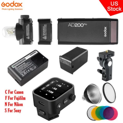 US Godox AD200Pro TTL HSS Flash Speedlite X3T Trigger For Canon Nikon Sony Fuji - Image 1 of 4