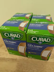 4 Boxes Medline CURAD Flex-Fabric Adhesive Bandages, X-Large 2X4, 200 Count - Picture 1 of 1