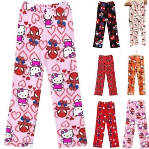 HelloKit** Bottoms Spider-Man Pajama Pants Fleece Warm Trousers Festival Gift UK - Picture 1 of 23