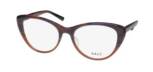 NEW SALT LACEY EYEGLASS FRAME WOMENS JAPAN BROWN SO 53-18-140 FULL-RIM CAT EYE - Picture 1 of 8