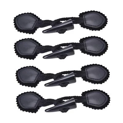 4 Pairs Duffle Toggle Button for Craft Jacket Coat Buttons Black - Image 1 of 3
