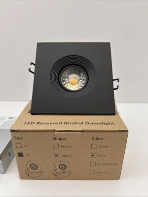 Paquete de 6 - Downlight giratorio Popanu cardán empotrado sin canaste 5 CCT 4 pulgadas Foto 1 de 4