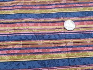 BAUMWOLLSTOFF " GEORGIAN MANOR " VON FABRI-QUILT GOLD BLAU ROSE STREIFEN BTY - Bild 1 von 2