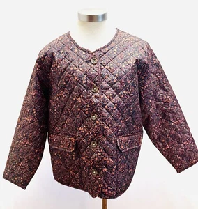 NWT CROFT & BARROW Women Button Down Quilted Vines Jacket Lightweight Size PXXL - Picture 1 of 15