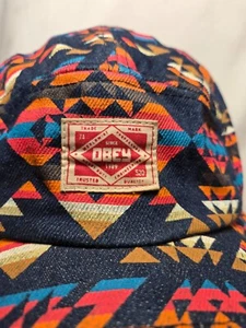 OBEY Multicolor BB Cap 100% Cotton Adj Leather Strap - Picture 1 of 8