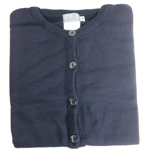 JWE Designs Womens Cardigan Button Front Long Sleeve Sweater Small Navy  - Picture 1 of 4