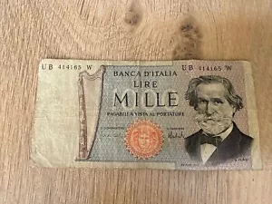 1973 Banca D’Italia 1000 Lire Italy Banknote Milla - Picture 1 of 2