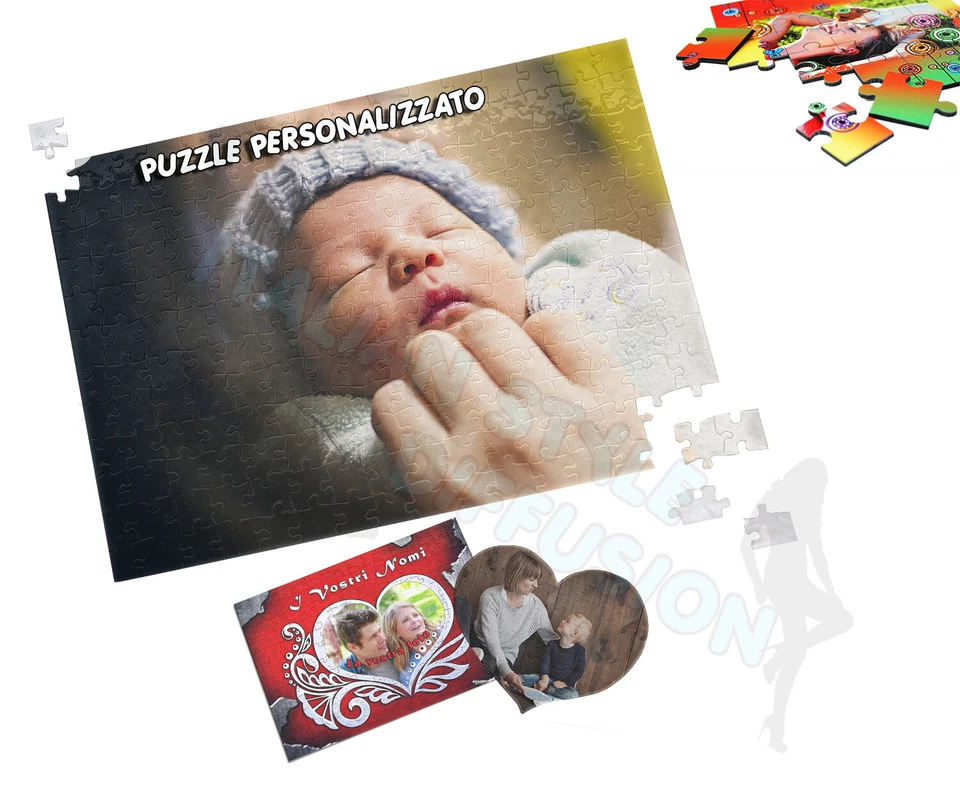 PUZZLE PERSONALIZZATO STAMPA PERSONALIZZATA A4 ALTA RISOLUZIONE FOTO ROSSO - Immagine 1 di 1