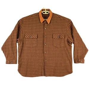 J.J. Farmer Wool Plaid Button Up Shirt Long Sleeve Collared Mens XL - Picture 1 of 6