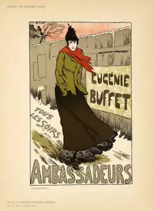 AMBASSADEURS BY LUCIEN METIVET DAS MODERNE PLAKAT 1897 ORIGINAL STONE LITHOGRAPH - Picture 1 of 1