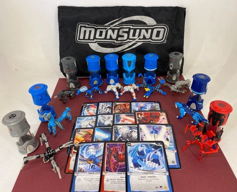 Jakks 2012 - Monsuno - Large Lot of Figures, Cores, Storage Bag and Cards Cover