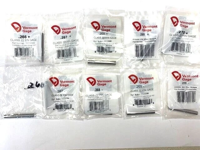 VERMONT GAGE PIN GAGE CHOOSE SIZES .266 .267 .268 .269 .270 + OR - PLUS MINUS