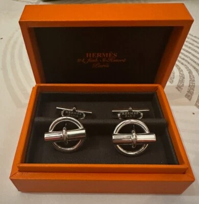 Boutons de Manchettes Hermès "Chaîne d'Ancre" en Argent massif - Bild 1 von 4