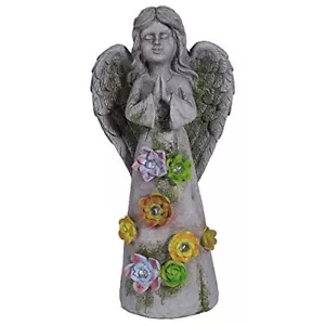 More details for 31cm angel outdoor garden ornament - solar powered angels lawn patio statue