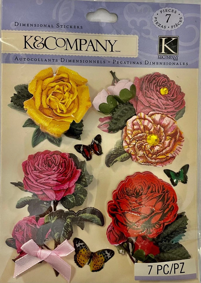 K&COMPANY Dimensional Stickers ~ ROSES — 第 1/1 张图片