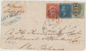 Great Britain Scott 28 -29-33 Letter Front Only to New Orleans Packet Boat Aisa - Picture 1 of 1