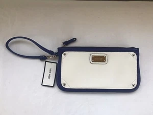 Nine West Table Treasures Wristlet Handbag - White Face Blue with Leopard Lining - Picture 1 of 10