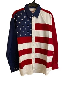Larro Men's United States Flag Western Shirt Size XXL NWT - Picture 1 of 6