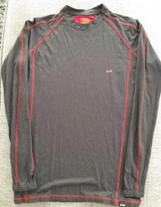 BAM - BAMBOO LONG SLEEVE BASE LAYER T SHIRT GREY & RED NATURAL MATERIAL SIZE M - Picture 1 of 6