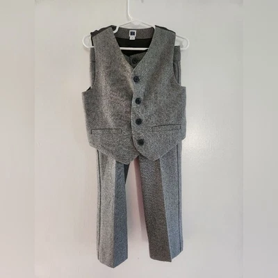 Conjunto de traje chaleco y pantalón mezcla de lana JANIE AND JACK talla 4 Foto 1 de 4