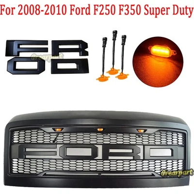 Parrilla estilo Raptor para Ford F250 F350 Super Duty 2008-2010 rejilla malla negra Foto 1 de 4