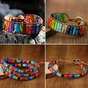 Bracciale 7 Chakra Pietra Naturale Guarigione Perline Fatto a Mano Braccialetto Gioielli Regalo - Foto 1 di 18