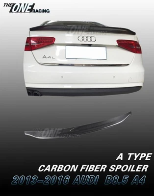 Carbon fiber spoiler for 2013-2016 Audi A4 B8.5/A4 Quattro Sedan 4dr Type A - Image 1 of 4