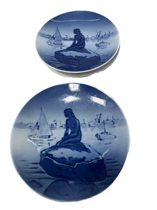 Set of 2 Mid-Century Royal Copenhagen Denmark Langelinie Nautical Decor Plate #1 - Picture 1 of 3