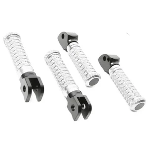 M-Grip Silver Front Rear Foot Pegs For Tiger 1050 14 15 16 17 18 19 20 - Picture 1 of 5