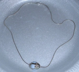 925 Sterling Jade Runde Anhänger Kette 18" Halskette Neu mit Original Etui - Bild 1 von 2