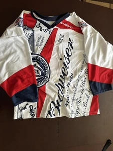 Vintage Budweiser Dale Earnhardt Jr Jersey XL Red OT Sports Embroidered Bud - Picture 1 of 7