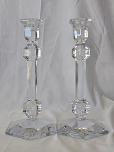 Pair of Val St. Lambert GARDENIA Tall Candlesticks 9 1/2" - Picture 1 of 10
