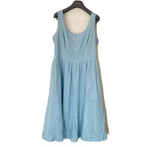 - Donna Morgan Light Blue & White Geometric Lace Swing Dress US12 - Picture 1 of 7
