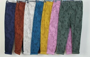  LADIES WOMENS SOFT STRETCH COMFY SNAKE PRINT MAGIC PANTS JEGGINGS TROUSERS  - Picture 1 of 9