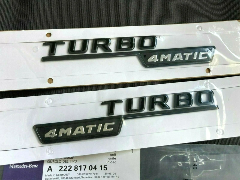 Mercedes Benz TURBO 4MATIC guardabarros lateral insignia emblema CLA200 CLA250 CLA45 Foto 1 de 1