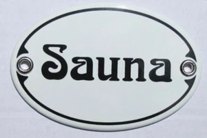 Sauna - Emailschild – 10,5x7cm - Foto 1 di 1