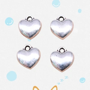 140 Pcs Multicolor Tibetan Silver Heart Charms 9X8MM Diy Jewelry Making L15781 - Picture 1 of 7
