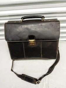 Visconti London Distressed Brown Leather Messenger Courier Brief Case - Picture 1 of 12