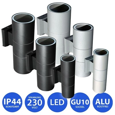 Außenleuchte Außenlampe Up Down Wandleuchte Schwarz Grau LED Wandlampe 1258 - Bild 1 von 3