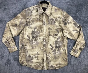 Indigo Palms Mens XL Shirt Floral Tan Long Sleeve Button Down Tommy Bahama - Picture 1 of 19