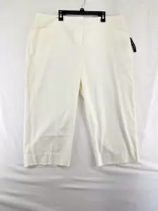 Worthington Women's Size 16W Capri Pants White Pocket Solid NWT Spring READ - Picture 1 of 15