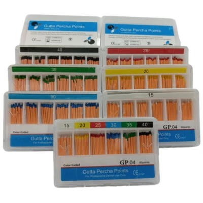 5 Boxes Endodontic GUTTA PERCHA POINTS Taper 0.4, All Sizes Dental Meta - Image 1 of 3